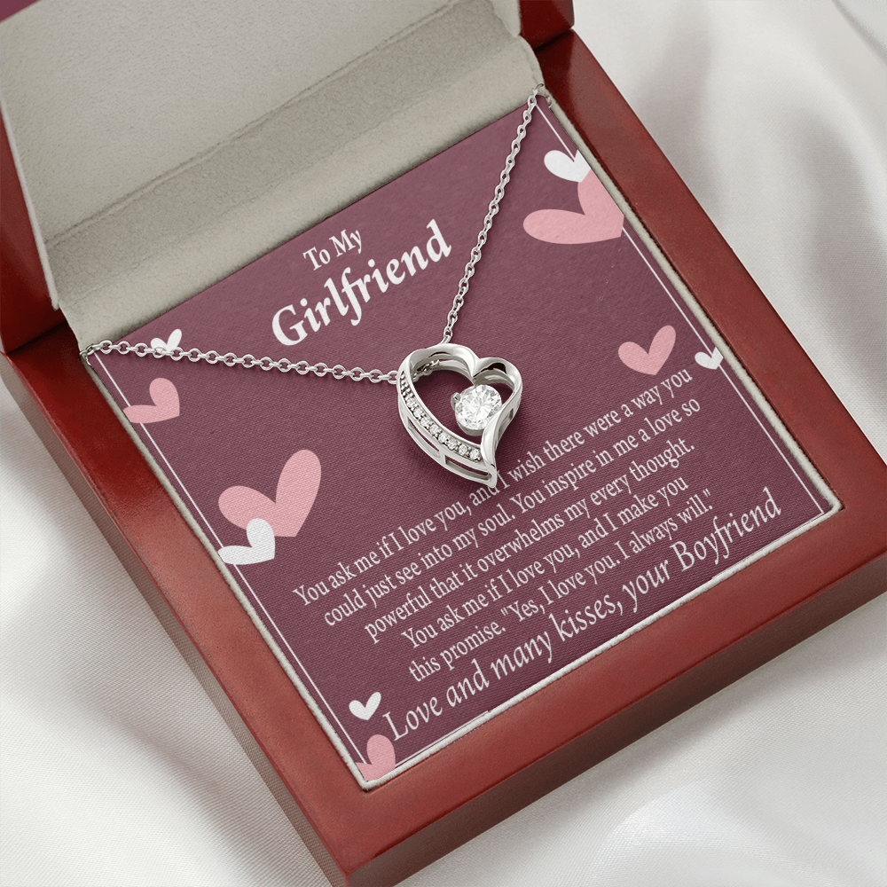 To My Girlfriend I Love You And I Always Will Forever Necklace w Message Card-Express Your Love Gifts