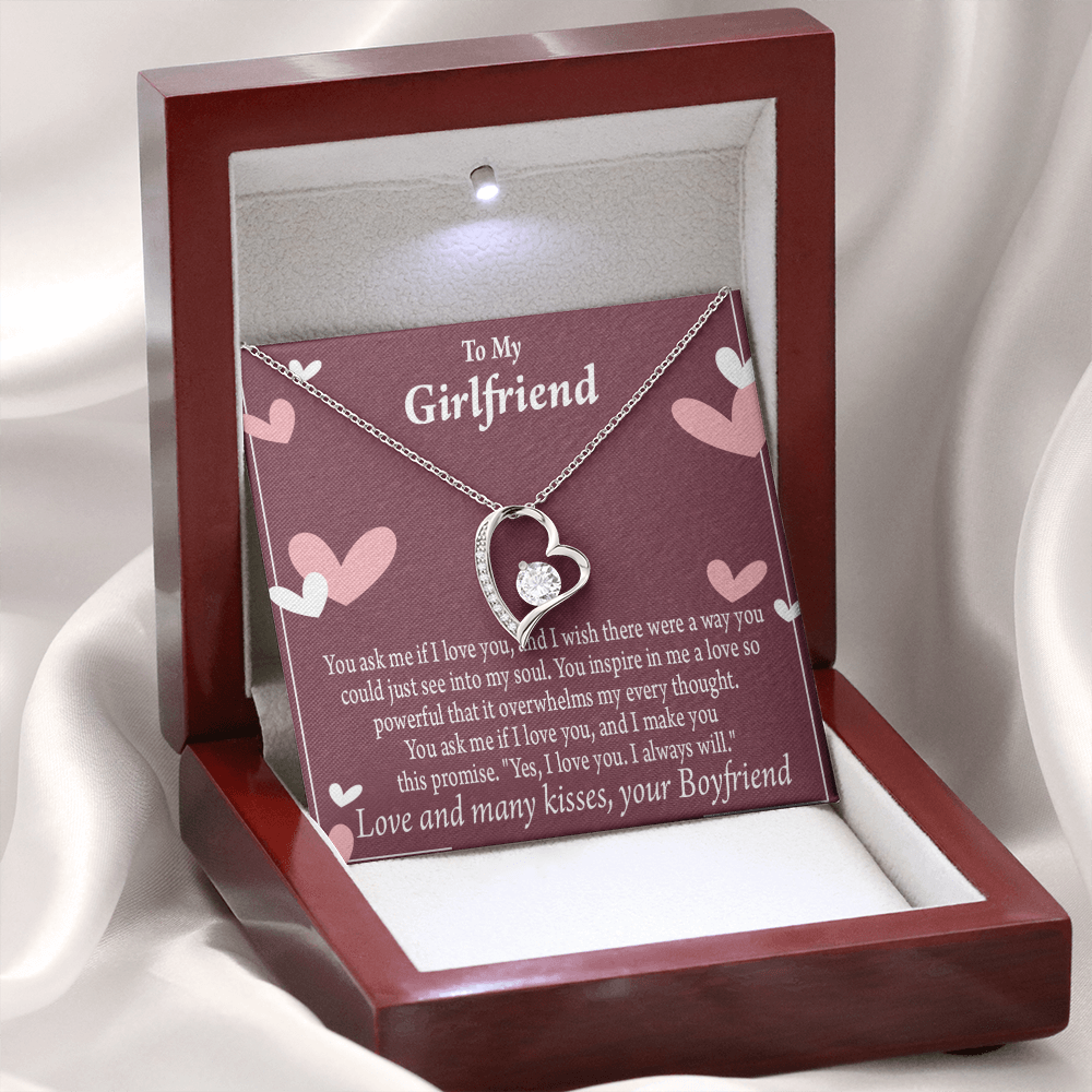 To My Girlfriend I Love You And I Always Will Forever Necklace w Message Card-Express Your Love Gifts