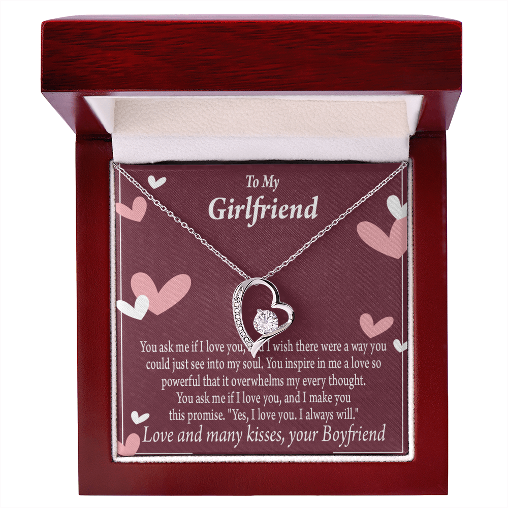 To My Girlfriend I Love You And I Always Will Forever Necklace w Message Card-Express Your Love Gifts