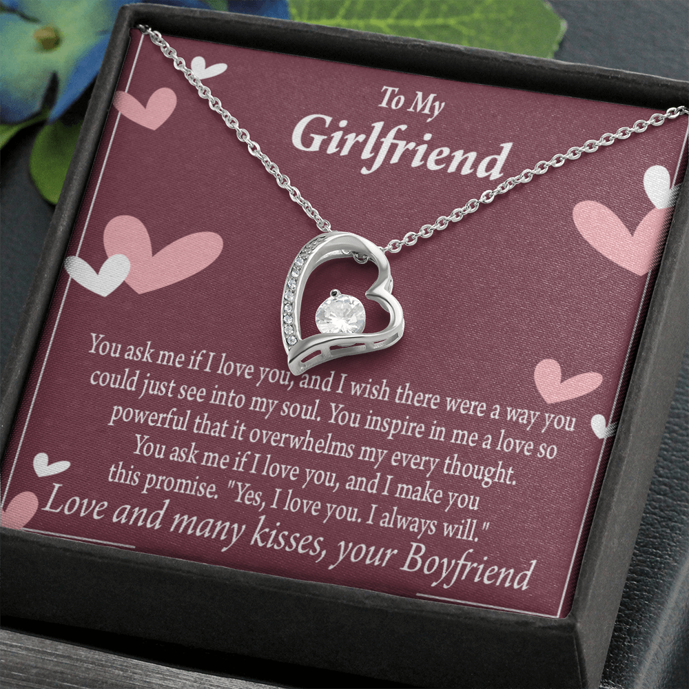 To My Girlfriend I Love You And I Always Will Forever Necklace w Message Card-Express Your Love Gifts