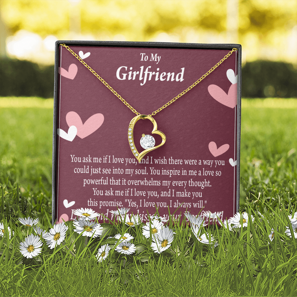 To My Girlfriend I Love You And I Always Will Forever Necklace w Message Card-Express Your Love Gifts