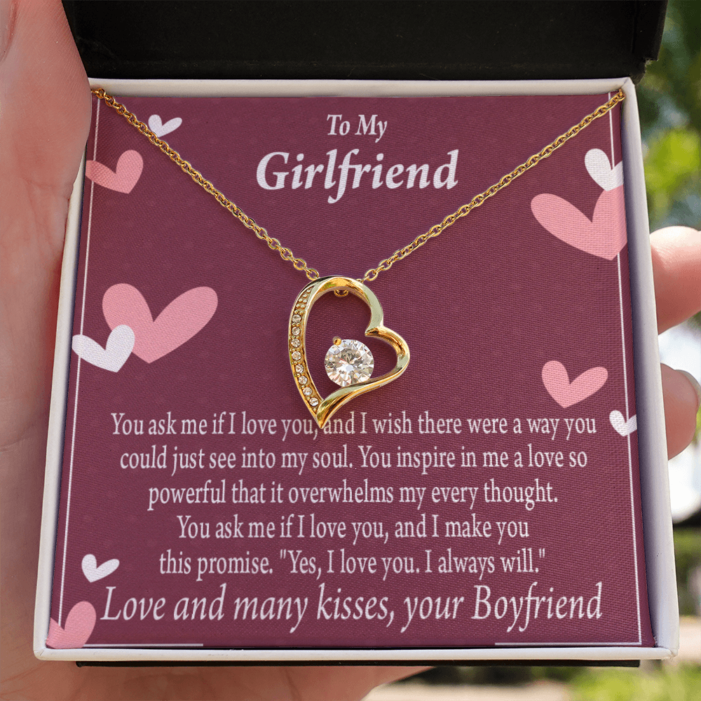 To My Girlfriend I Love You And I Always Will Forever Necklace w Message Card-Express Your Love Gifts