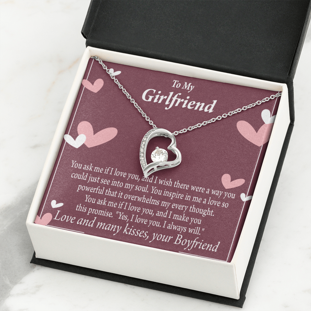 To My Girlfriend I Love You And I Always Will Forever Necklace w Message Card-Express Your Love Gifts