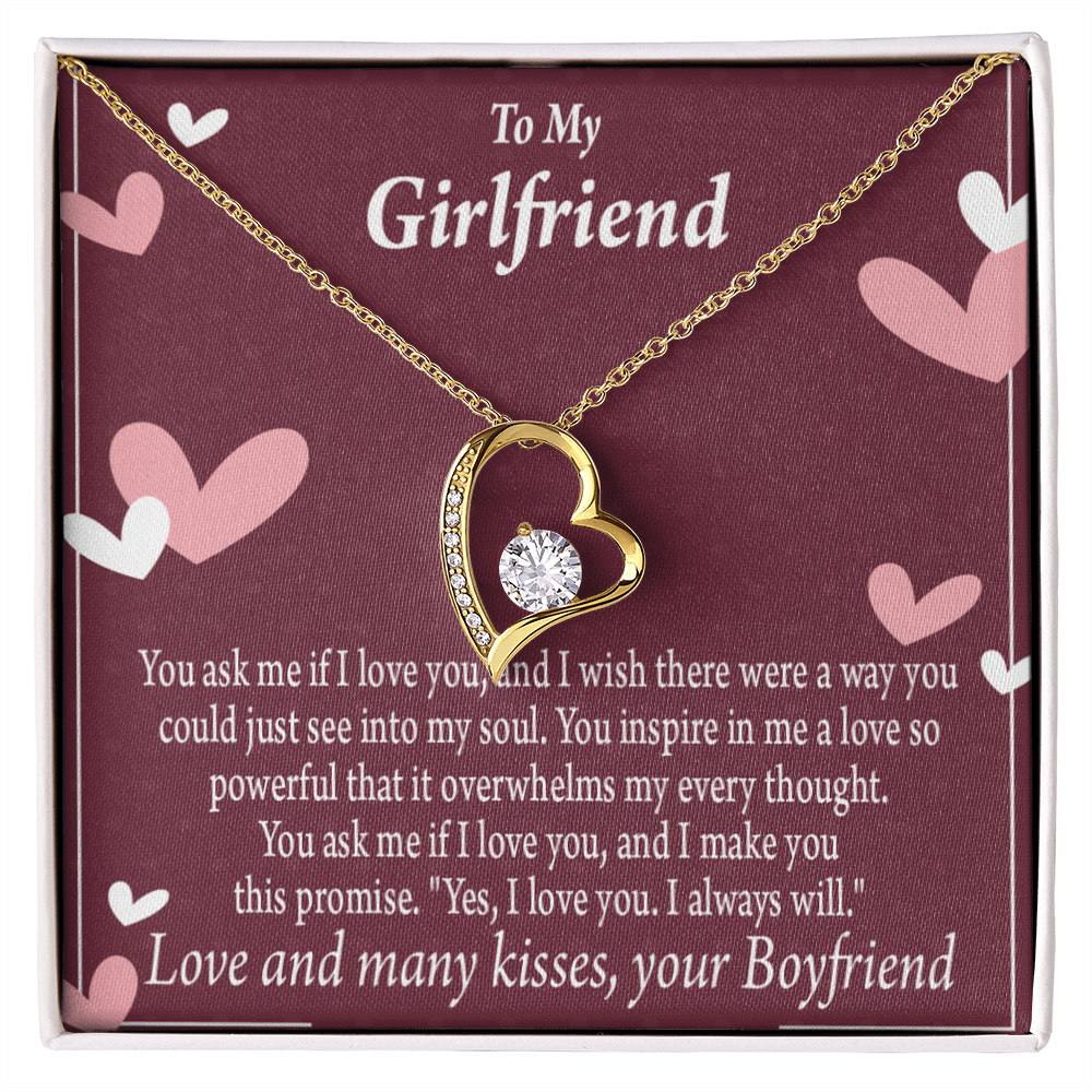 To My Girlfriend I Love You And I Always Will Forever Necklace w Message Card-Express Your Love Gifts