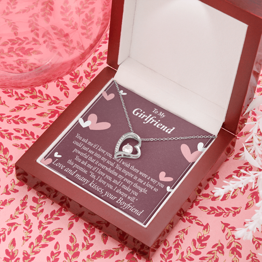 To My Girlfriend I Love You And I Always Will Forever Necklace w Message Card-Express Your Love Gifts