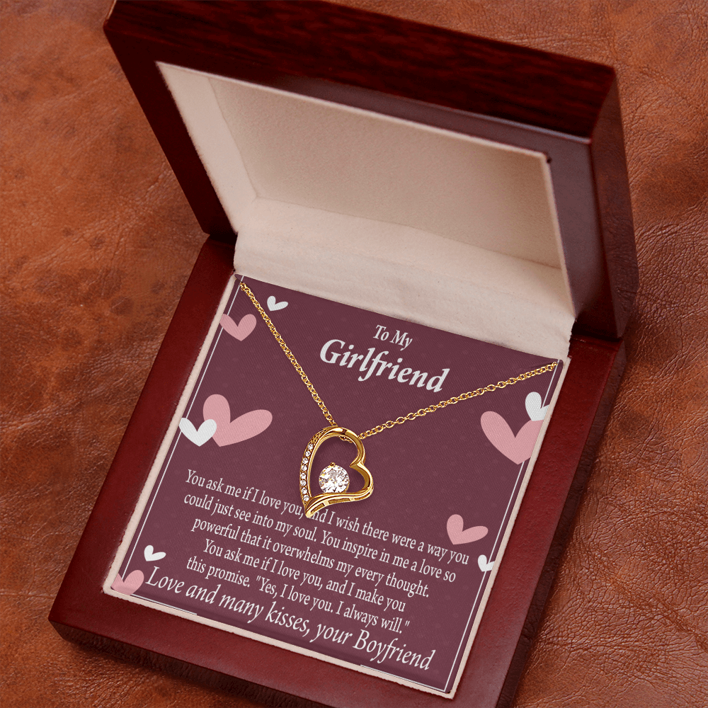 To My Girlfriend I Love You And I Always Will Forever Necklace w Message Card-Express Your Love Gifts