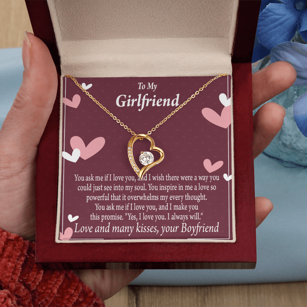 To My Girlfriend I Love You And I Always Will Forever Necklace w Message Card-Express Your Love Gifts