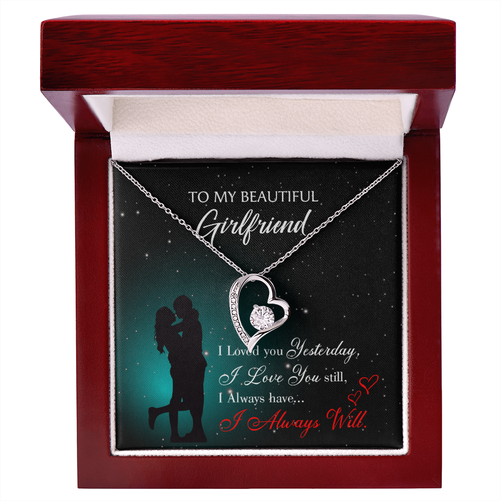 To My Girlfriend I Love You Forever Forever Necklace w Message Card-Express Your Love Gifts