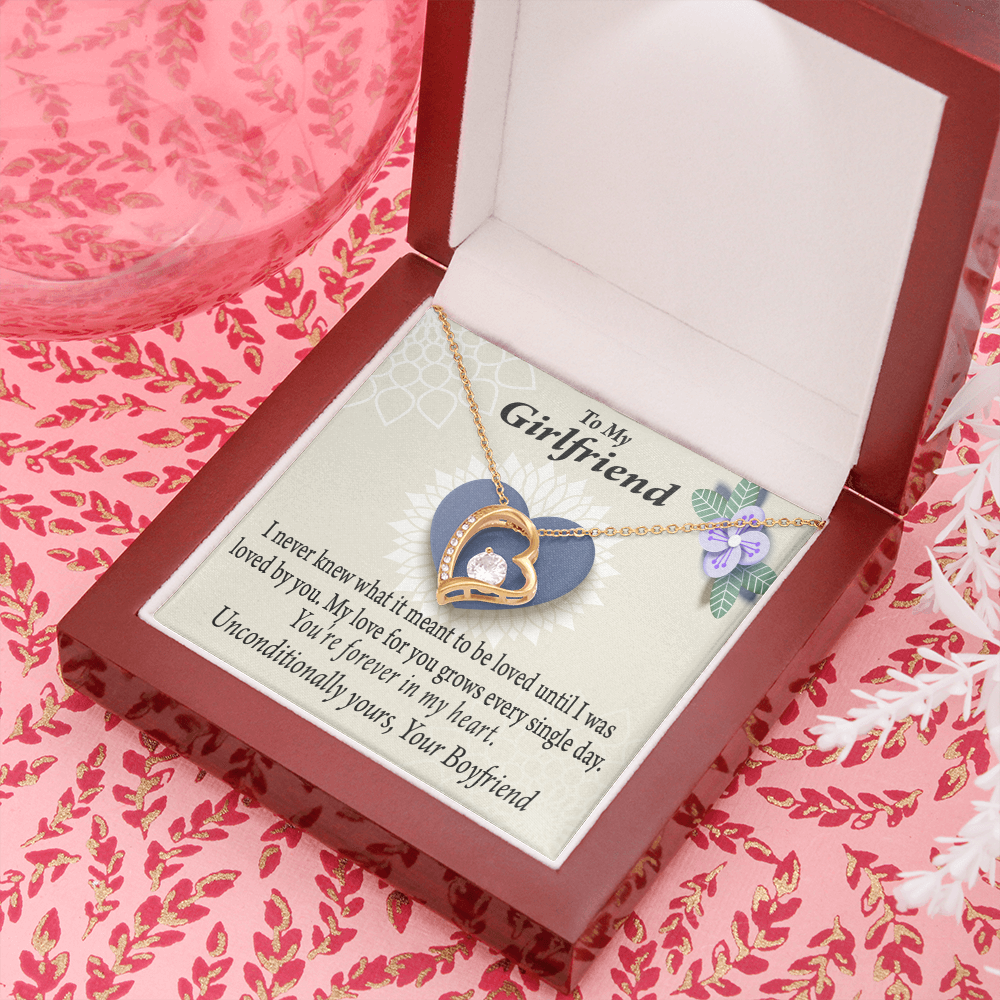 To My Girlfriend I Love You More Every Day Forever Necklace w Message Card-Express Your Love Gifts