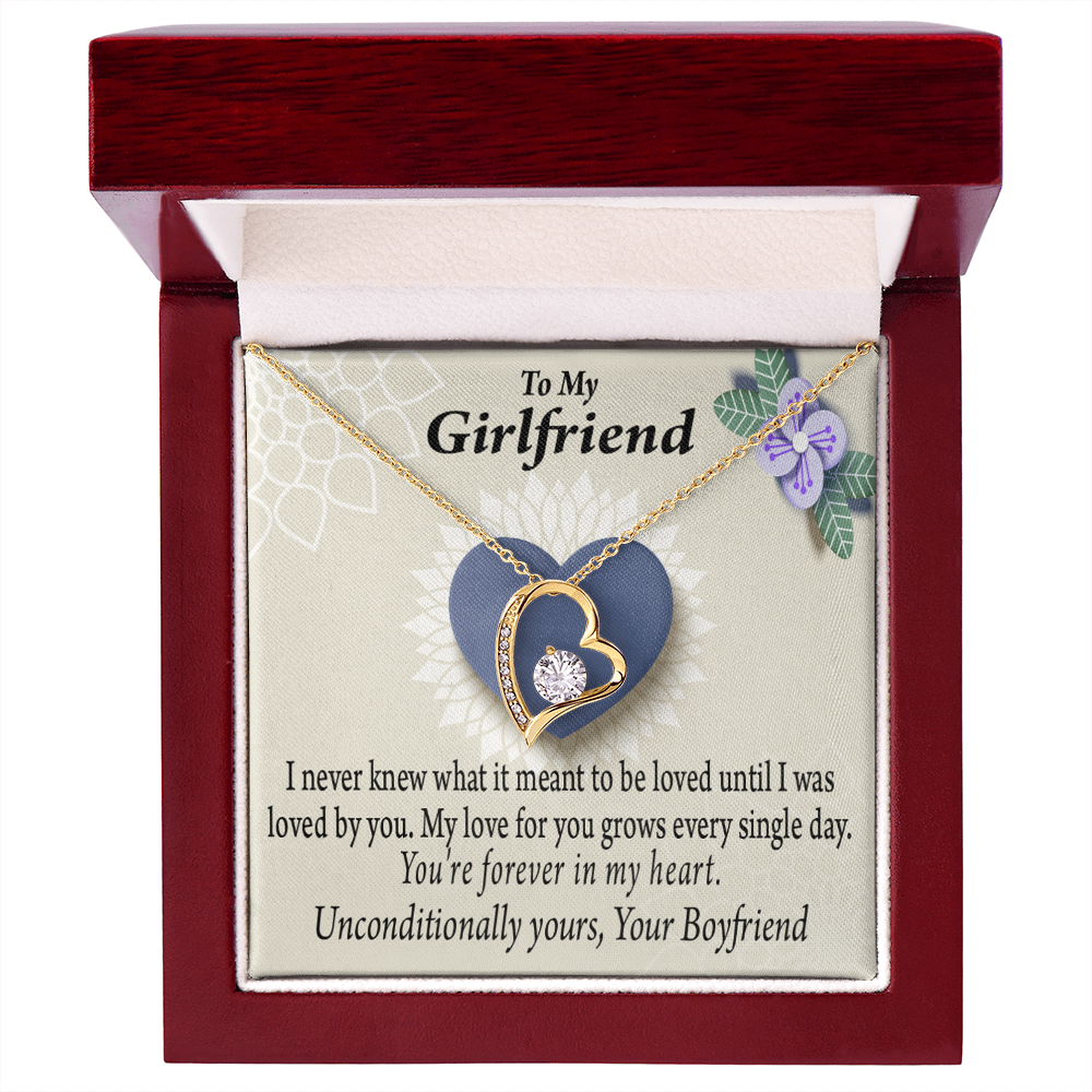 To My Girlfriend I Love You More Every Day Forever Necklace w Message Card-Express Your Love Gifts