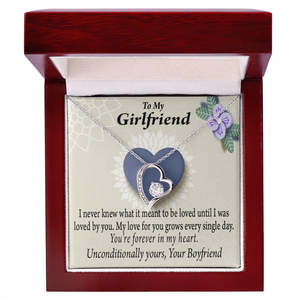 To My Girlfriend I Love You More Every Day Forever Necklace w Message Card-Express Your Love Gifts