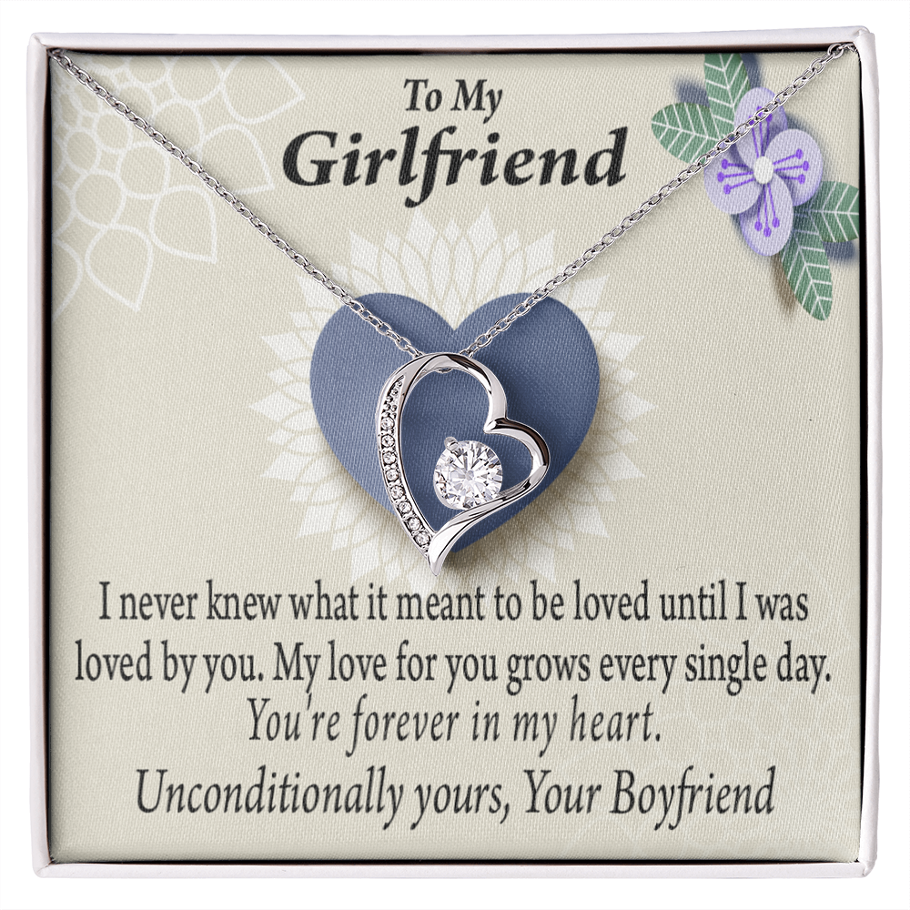 To My Girlfriend I Love You More Every Day Forever Necklace w Message Card-Express Your Love Gifts