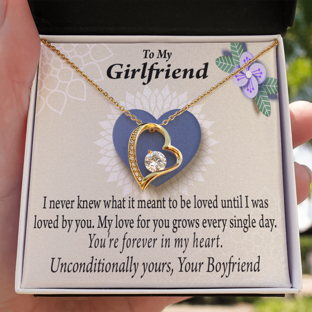 To My Girlfriend I Love You More Every Day Forever Necklace w Message Card-Express Your Love Gifts