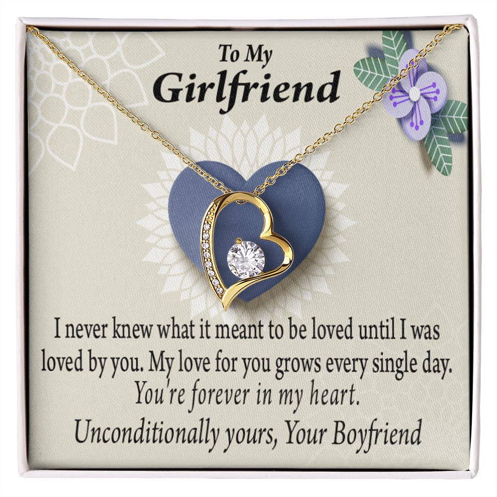 To My Girlfriend I Love You More Every Day Forever Necklace w Message Card-Express Your Love Gifts