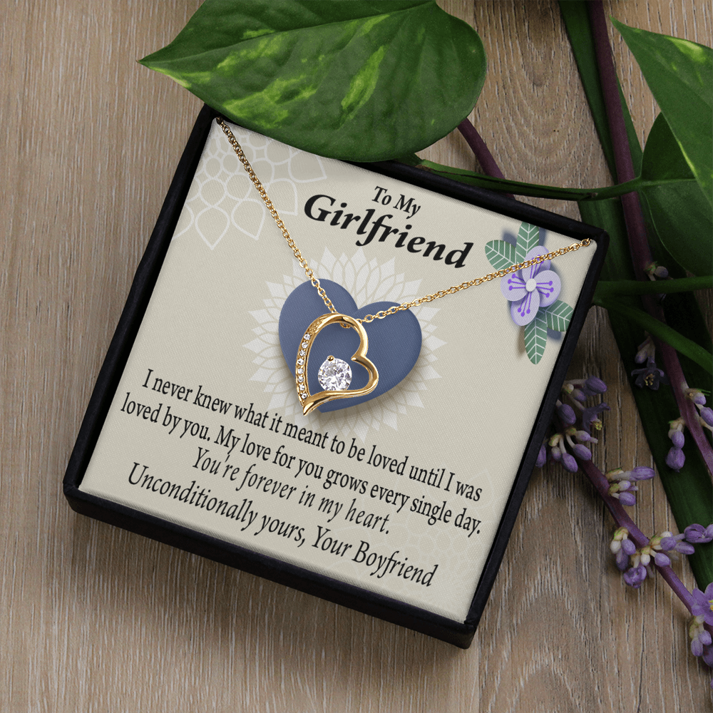 To My Girlfriend I Love You More Every Day Forever Necklace w Message Card-Express Your Love Gifts