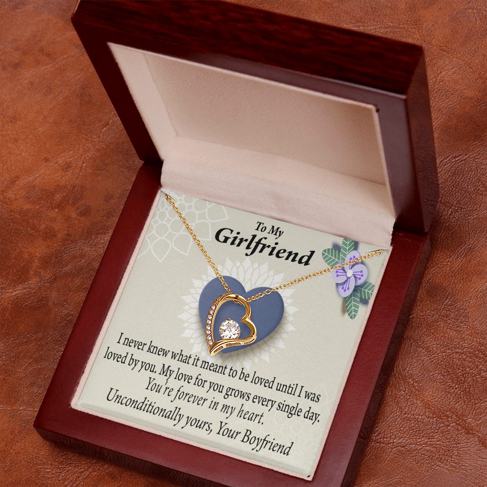 To My Girlfriend I Love You More Every Day Forever Necklace w Message Card-Express Your Love Gifts