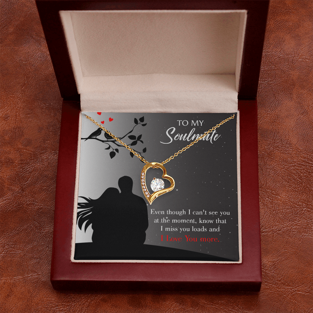 To My Girlfriend I Miss You Loads Forever Necklace w Message Card-Express Your Love Gifts