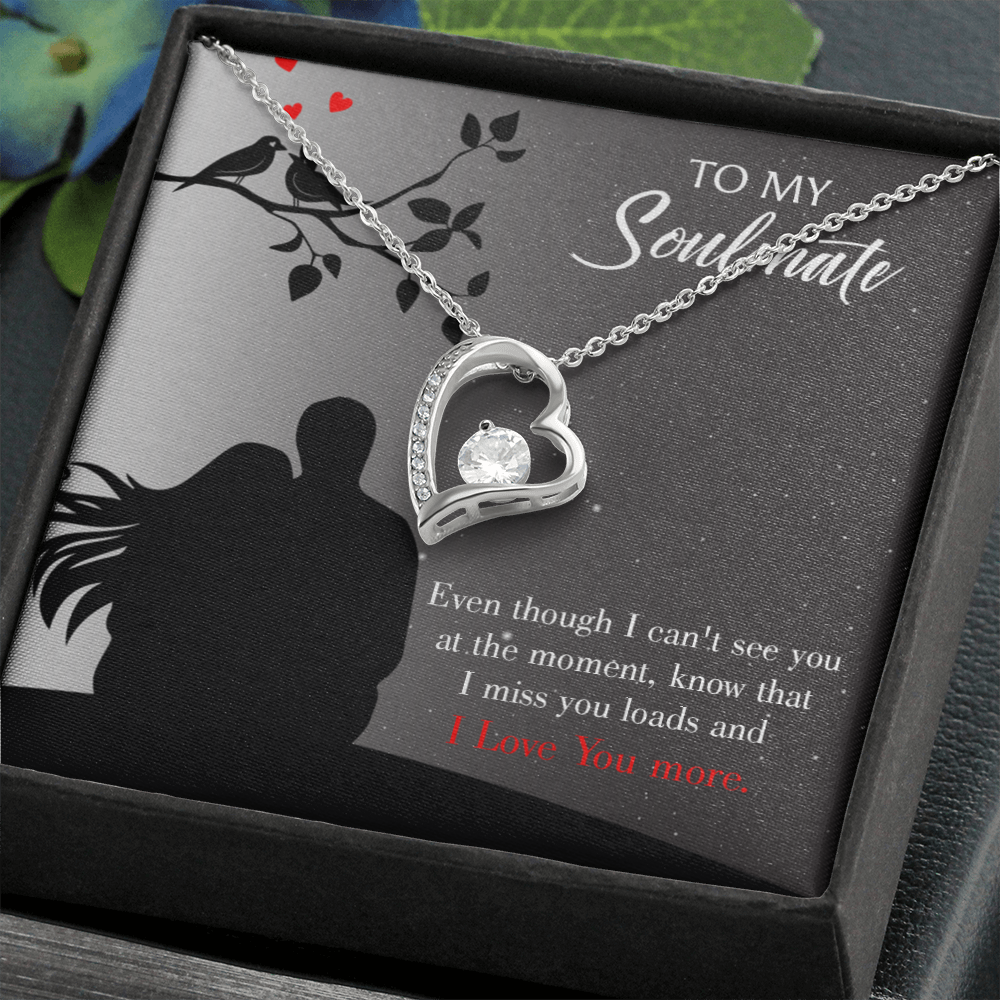 To My Girlfriend I Miss You Loads Forever Necklace w Message Card-Express Your Love Gifts