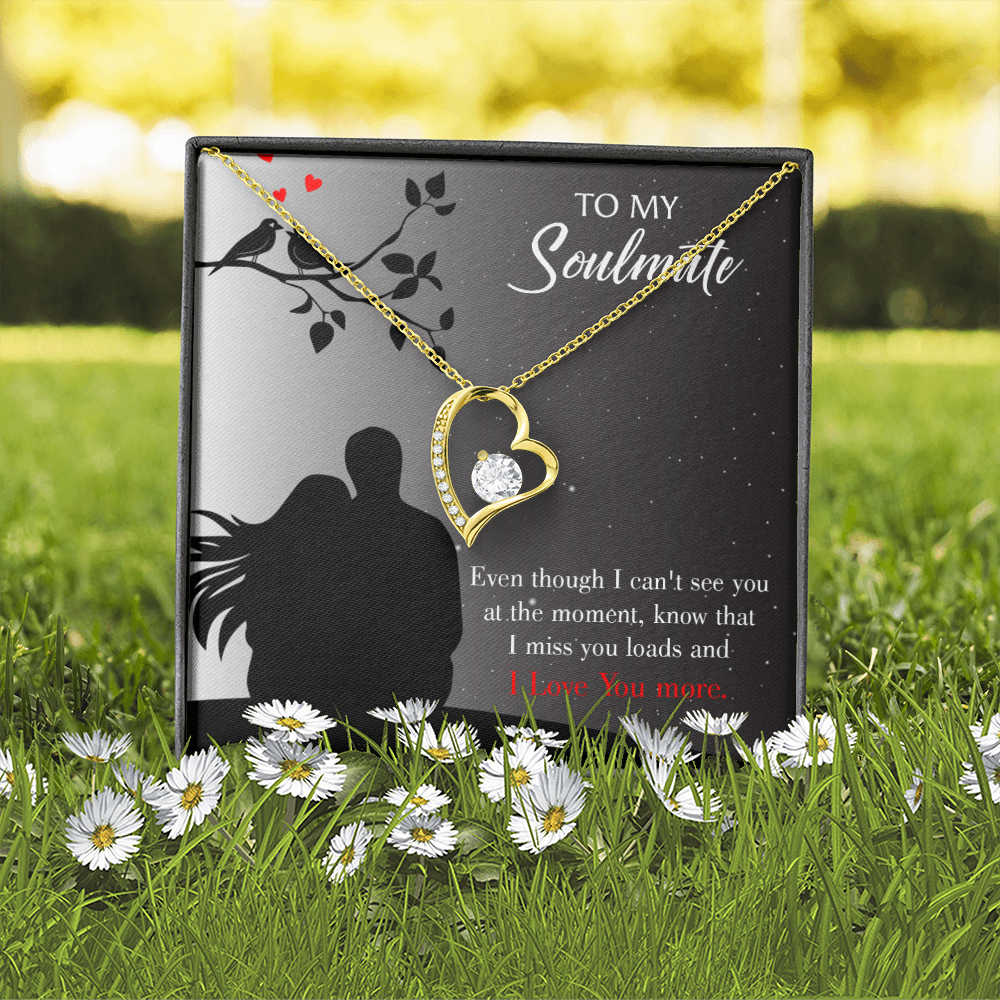 To My Girlfriend I Miss You Loads Forever Necklace w Message Card-Express Your Love Gifts