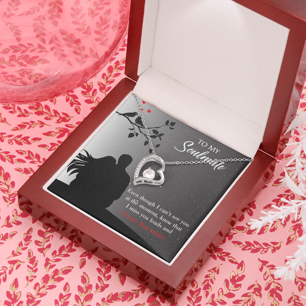 To My Girlfriend I Miss You Loads Forever Necklace w Message Card-Express Your Love Gifts