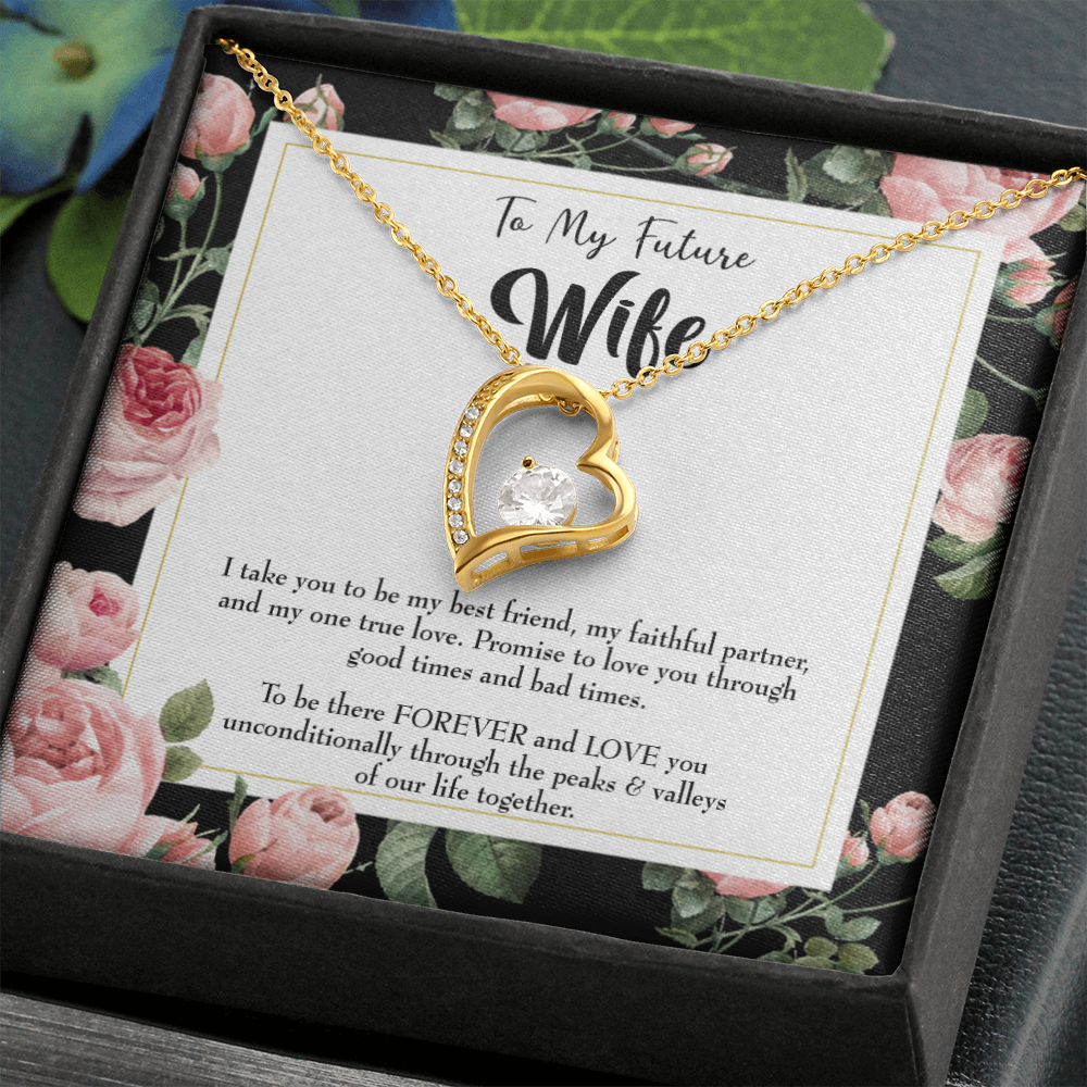 To My Girlfriend I Take You Forever Necklace w Message Card-Express Your Love Gifts