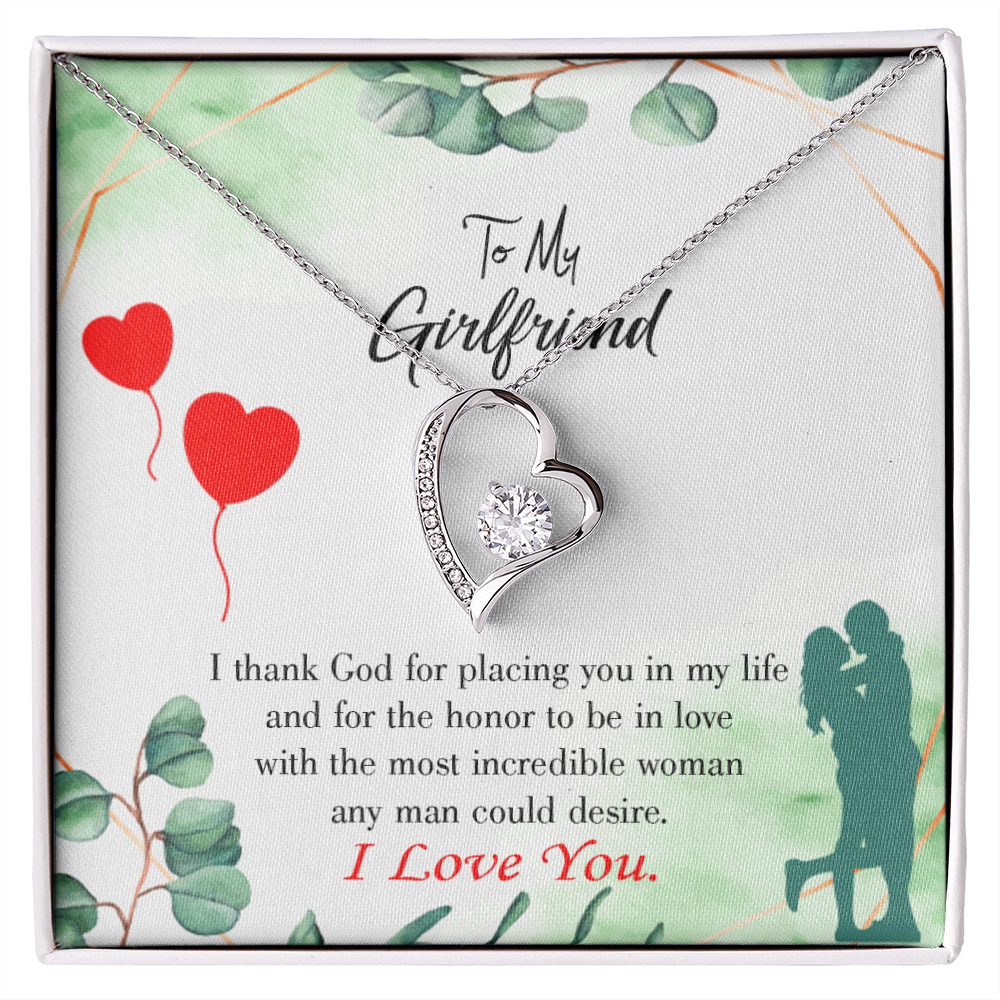 To My Girlfriend I Thank God Forever Necklace w Message Card-Express Your Love Gifts