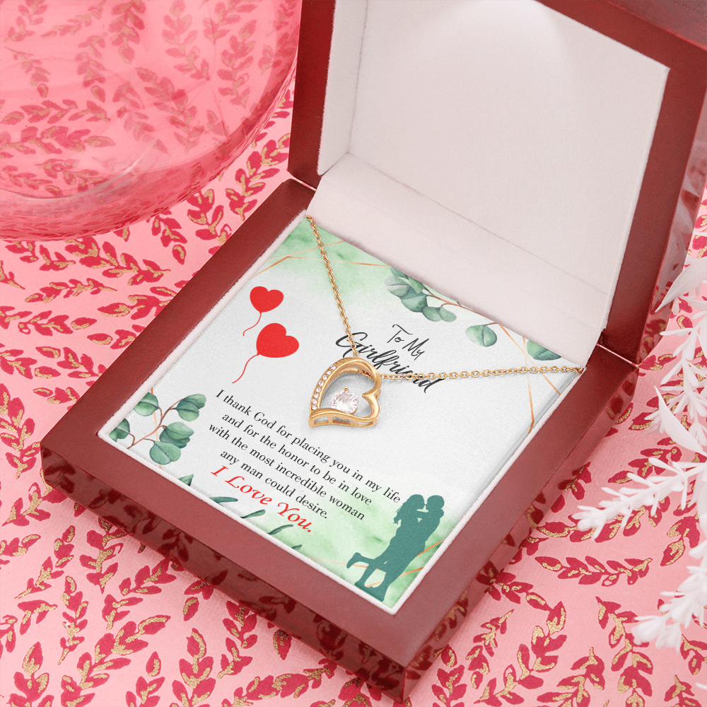 To My Girlfriend I Thank God Forever Necklace w Message Card-Express Your Love Gifts