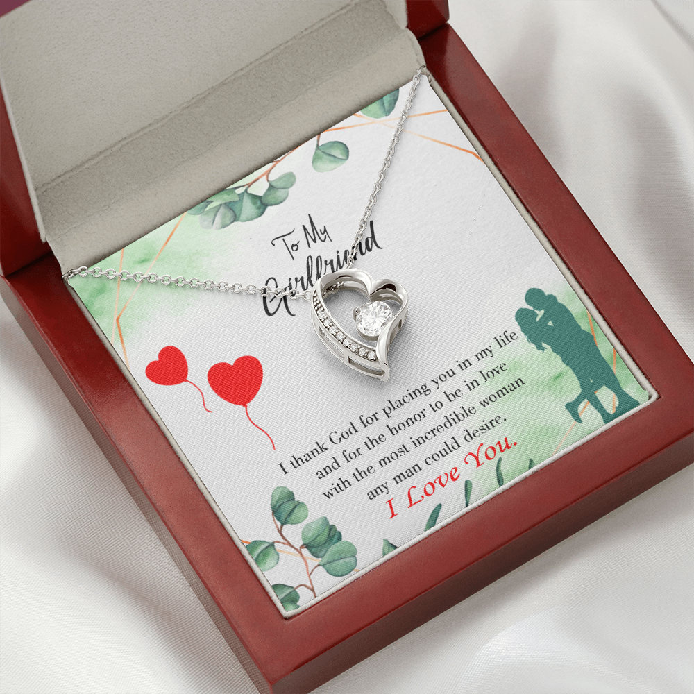 To My Girlfriend I Thank God Forever Necklace w Message Card-Express Your Love Gifts