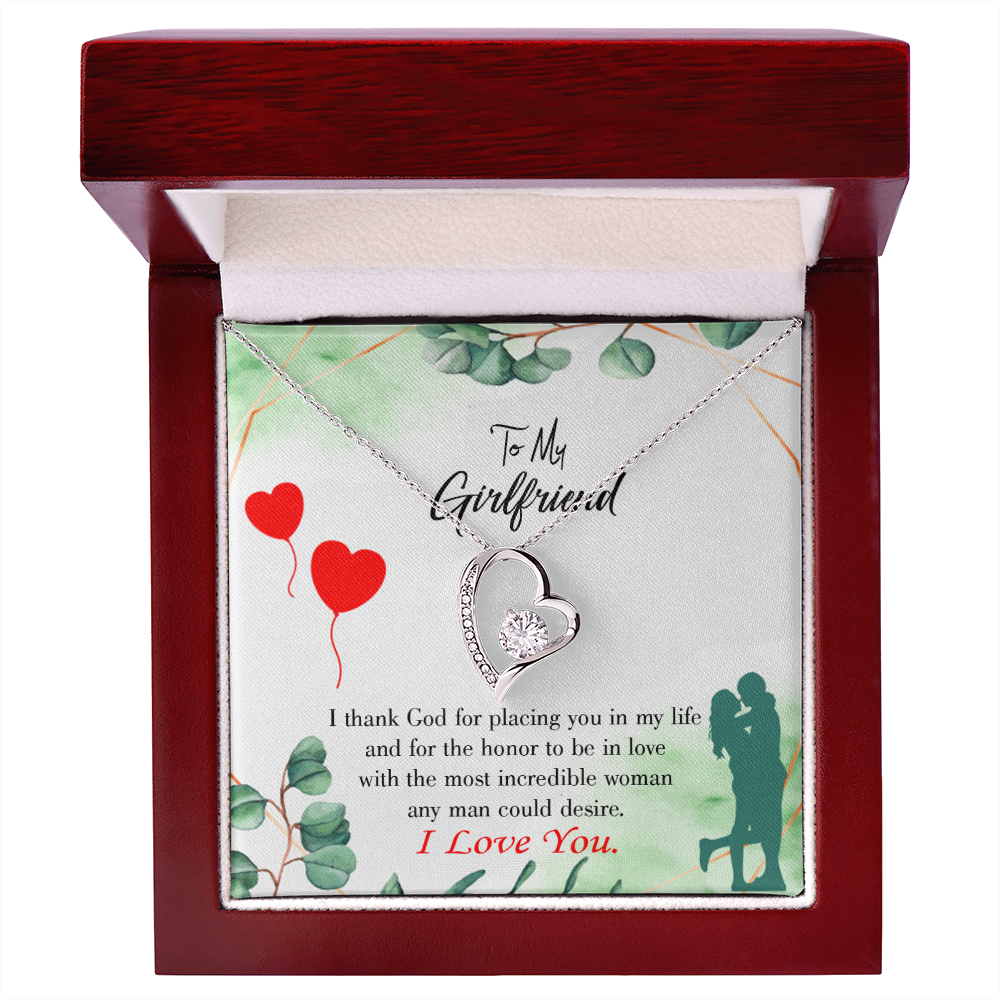 To My Girlfriend I Thank God Forever Necklace w Message Card-Express Your Love Gifts