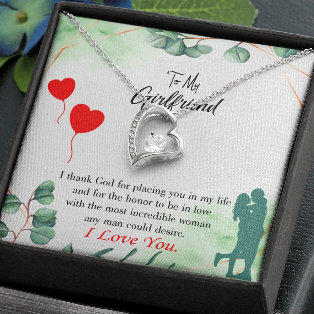 To My Girlfriend I Thank God Forever Necklace w Message Card-Express Your Love Gifts