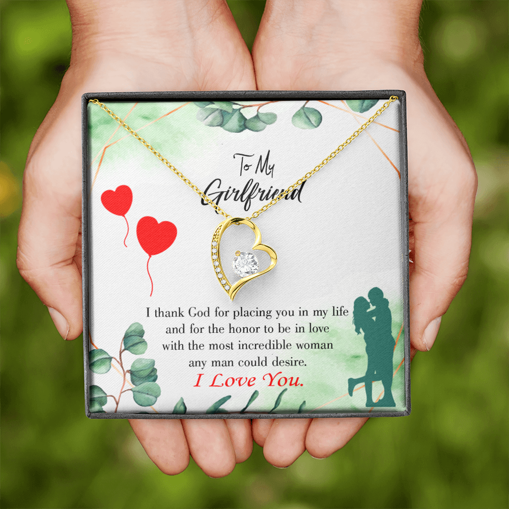 To My Girlfriend I Thank God Forever Necklace w Message Card-Express Your Love Gifts