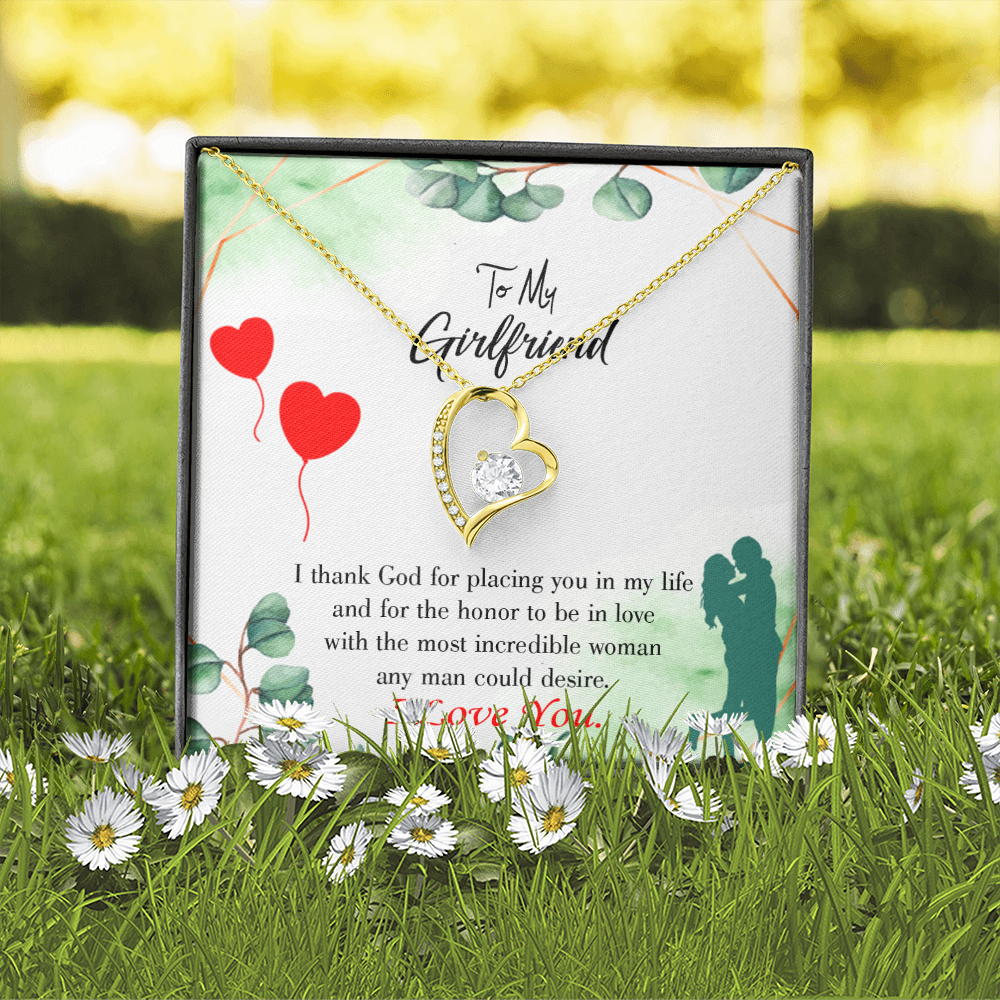 To My Girlfriend I Thank God Forever Necklace w Message Card-Express Your Love Gifts