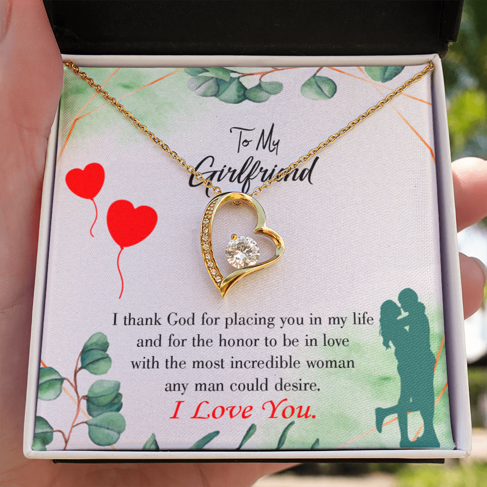 To My Girlfriend I Thank God Forever Necklace w Message Card-Express Your Love Gifts