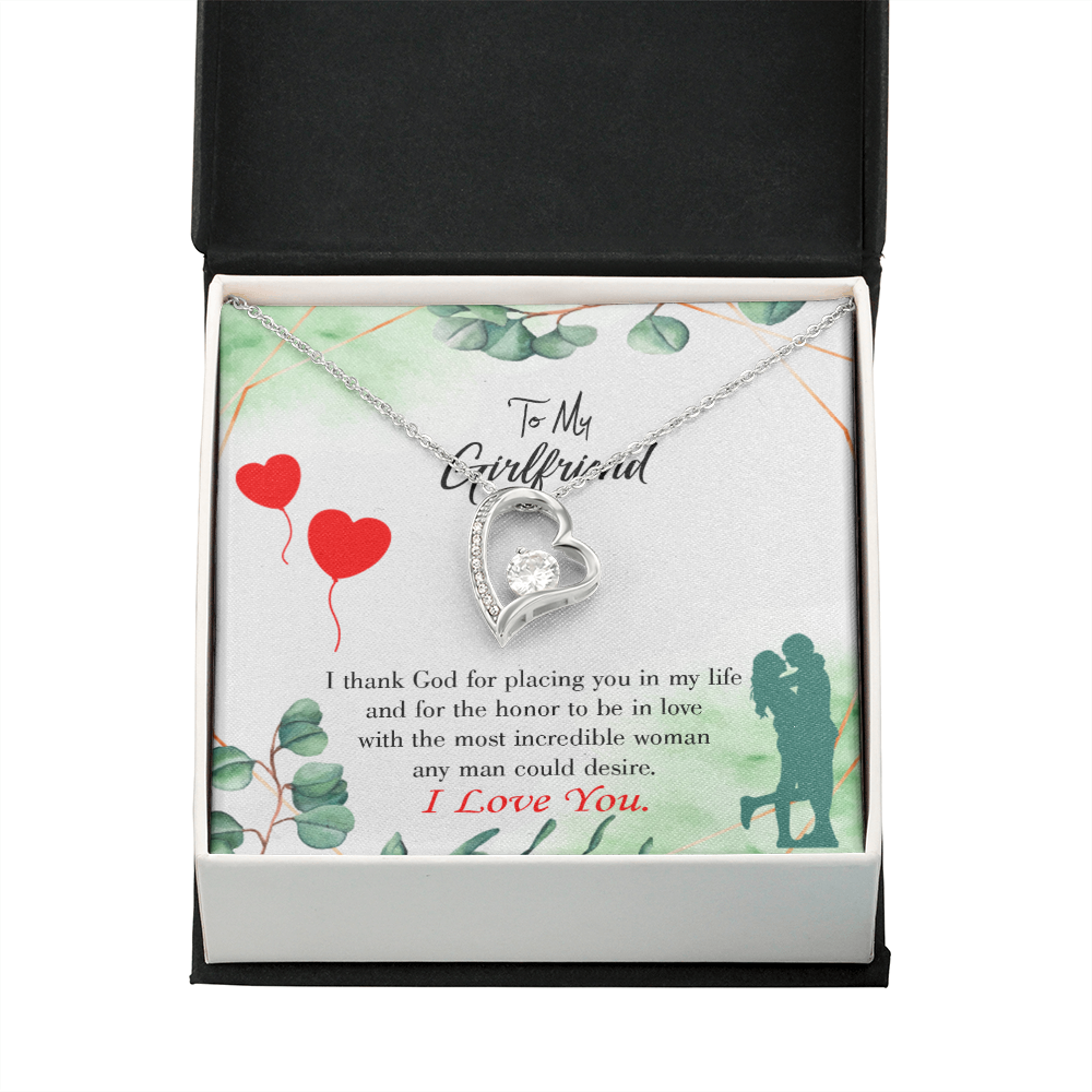 To My Girlfriend I Thank God Forever Necklace w Message Card-Express Your Love Gifts