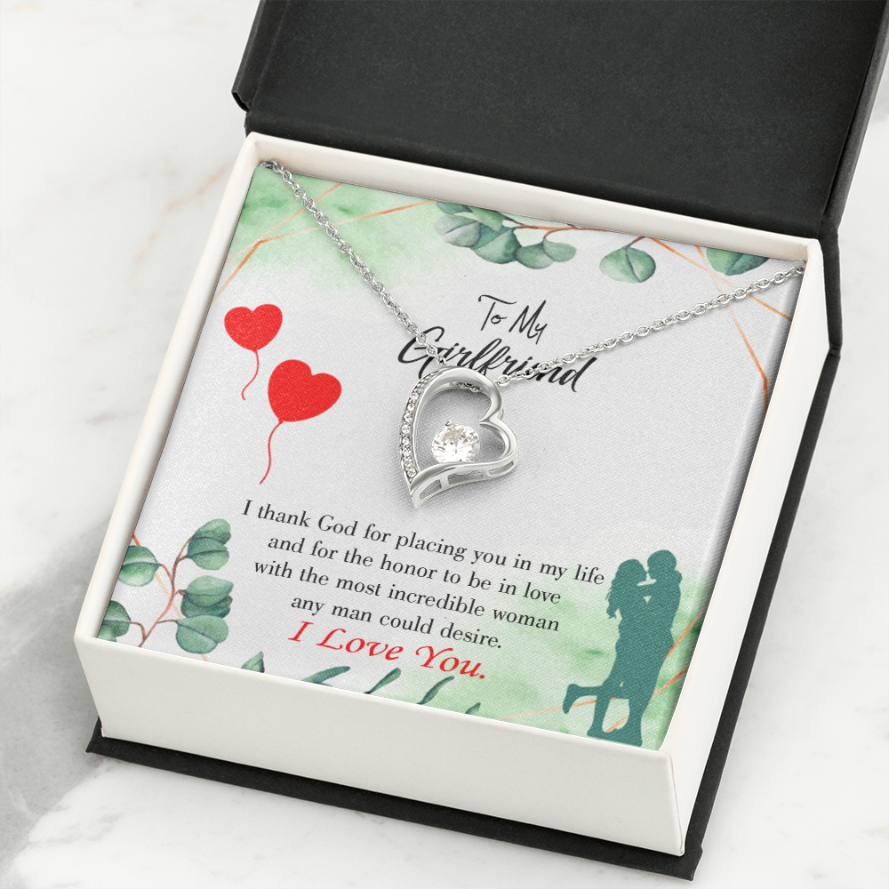 To My Girlfriend I Thank God Forever Necklace w Message Card-Express Your Love Gifts