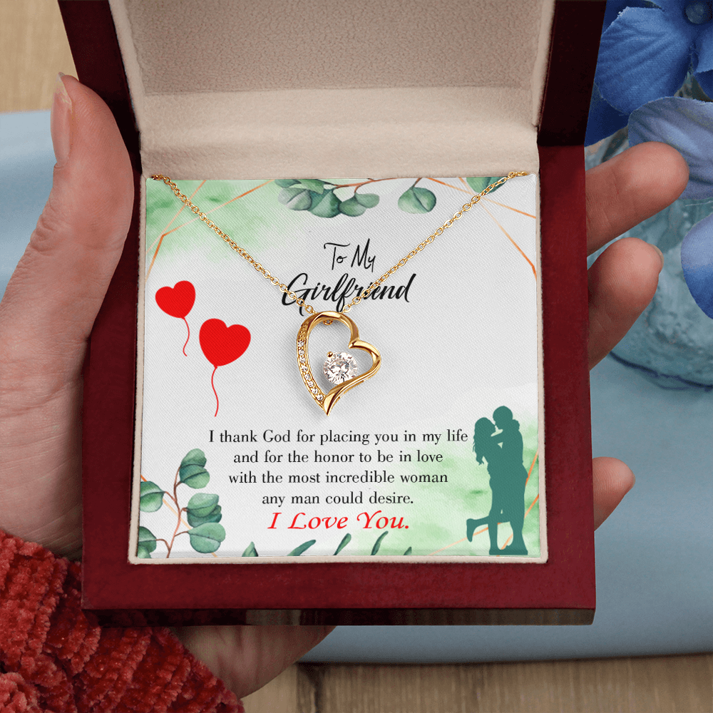 To My Girlfriend I Thank God Forever Necklace w Message Card-Express Your Love Gifts