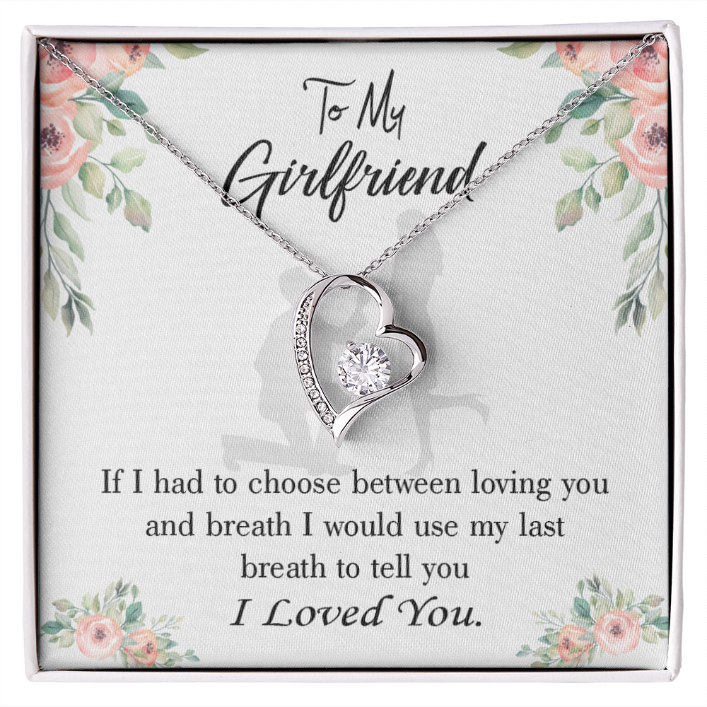 To My Girlfriend Last Breath Forever Necklace w Message Card-Express Your Love Gifts