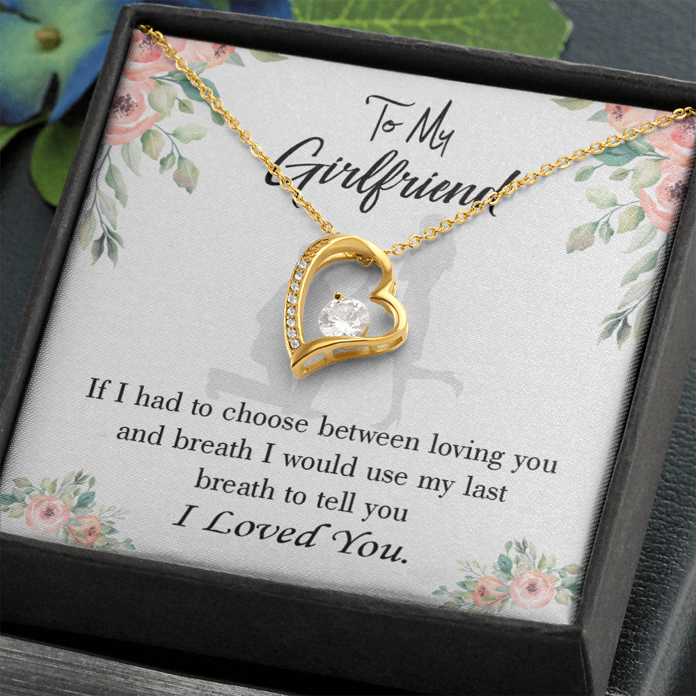 To My Girlfriend Last Breath Forever Necklace w Message Card-Express Your Love Gifts