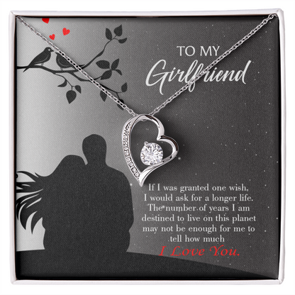 To My Girlfriend Longer Life Forever Necklace w Message Card-Express Your Love Gifts