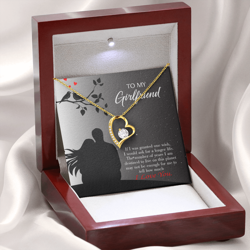 To My Girlfriend Longer Life Forever Necklace w Message Card-Express Your Love Gifts