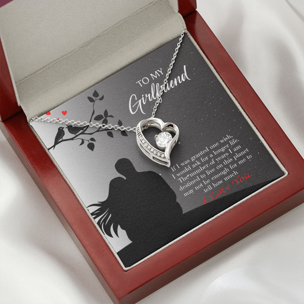 To My Girlfriend Longer Life Forever Necklace w Message Card-Express Your Love Gifts