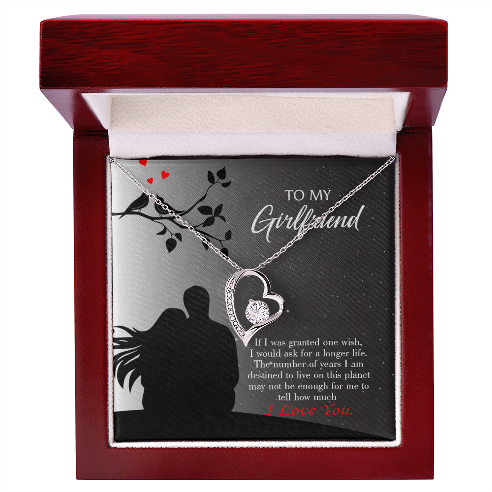 To My Girlfriend Longer Life Forever Necklace w Message Card-Express Your Love Gifts