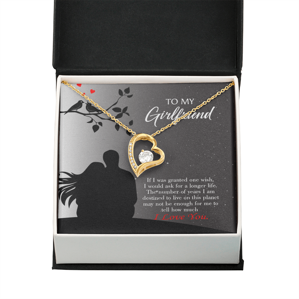 To My Girlfriend Longer Life Forever Necklace w Message Card-Express Your Love Gifts