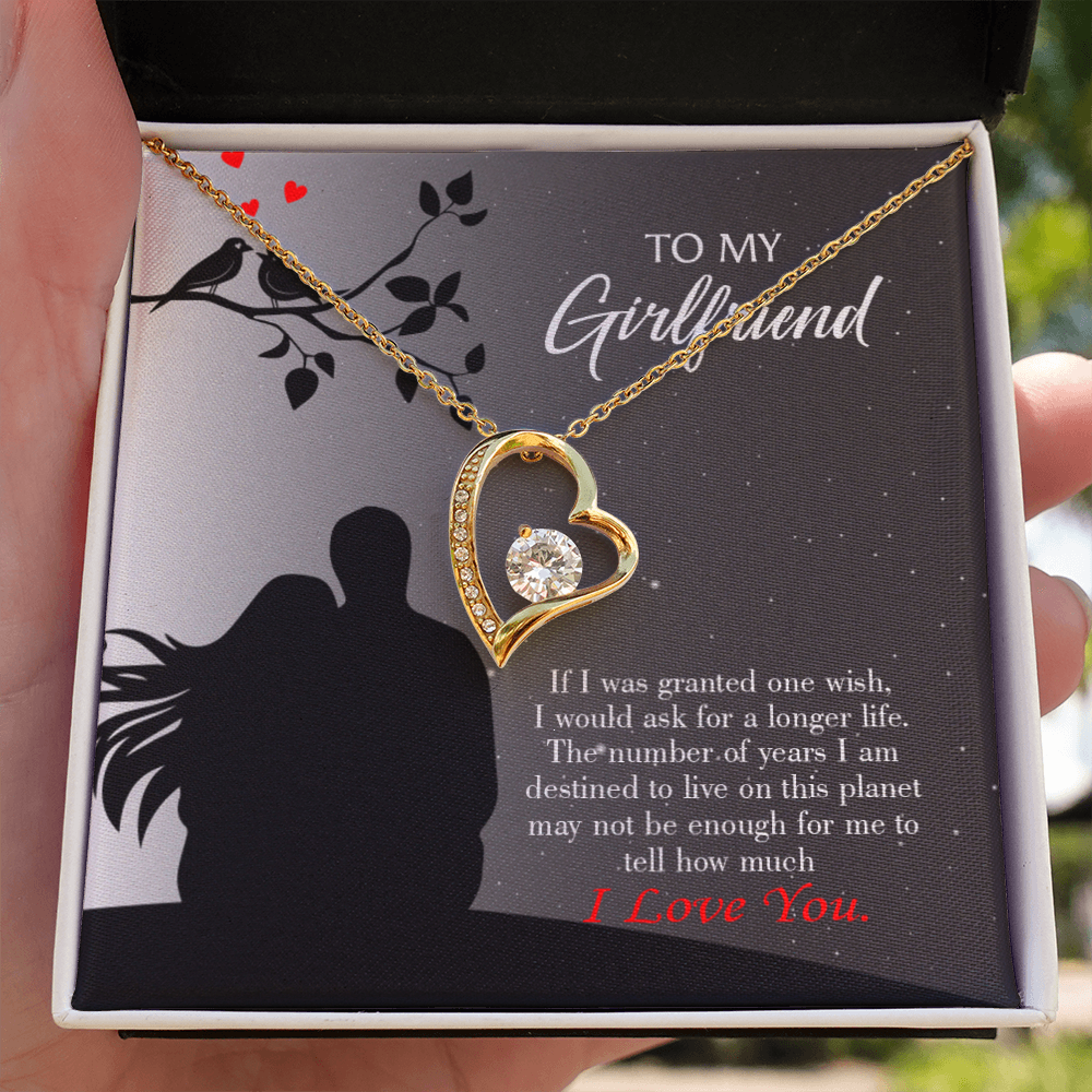 To My Girlfriend Longer Life Forever Necklace w Message Card-Express Your Love Gifts