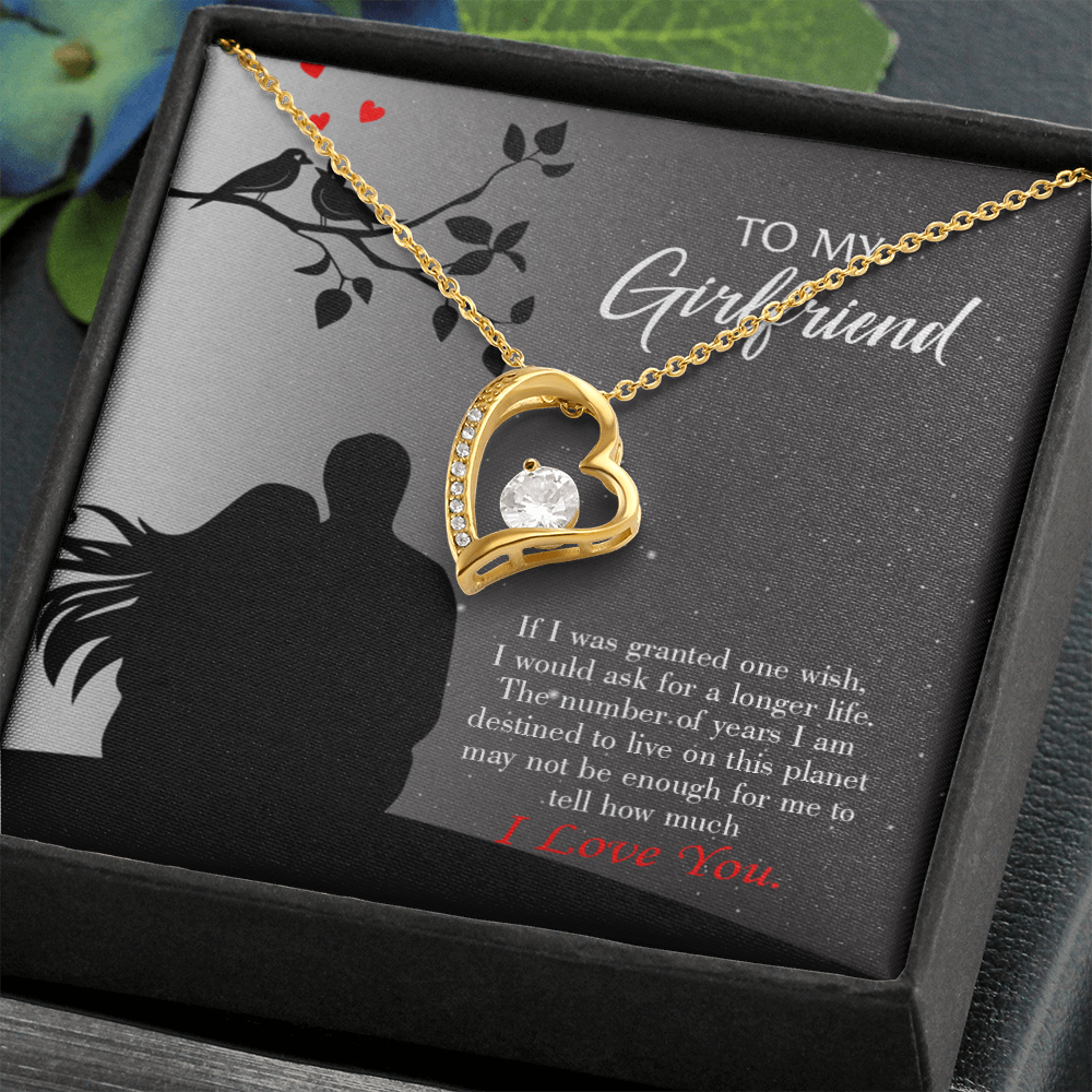 To My Girlfriend Longer Life Forever Necklace w Message Card-Express Your Love Gifts