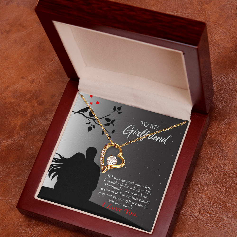 To My Girlfriend Longer Life Forever Necklace w Message Card-Express Your Love Gifts