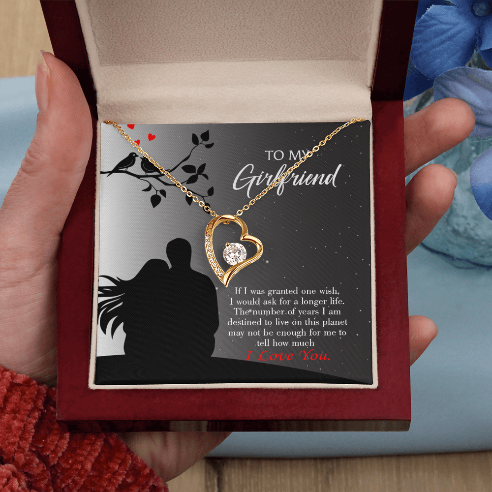 To My Girlfriend Longer Life Forever Necklace w Message Card-Express Your Love Gifts