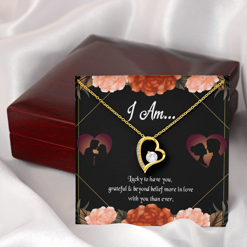 To My Girlfriend Love Gift I am Forever Necklace w Message Card-Express Your Love Gifts