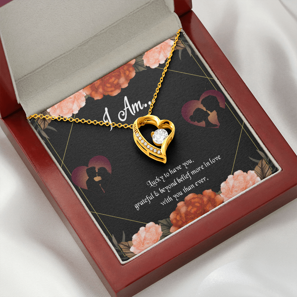 To My Girlfriend Love Gift I am Forever Necklace w Message Card-Express Your Love Gifts