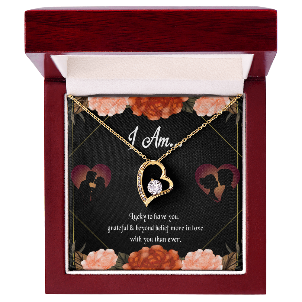 To My Girlfriend Love Gift I am Forever Necklace w Message Card-Express Your Love Gifts